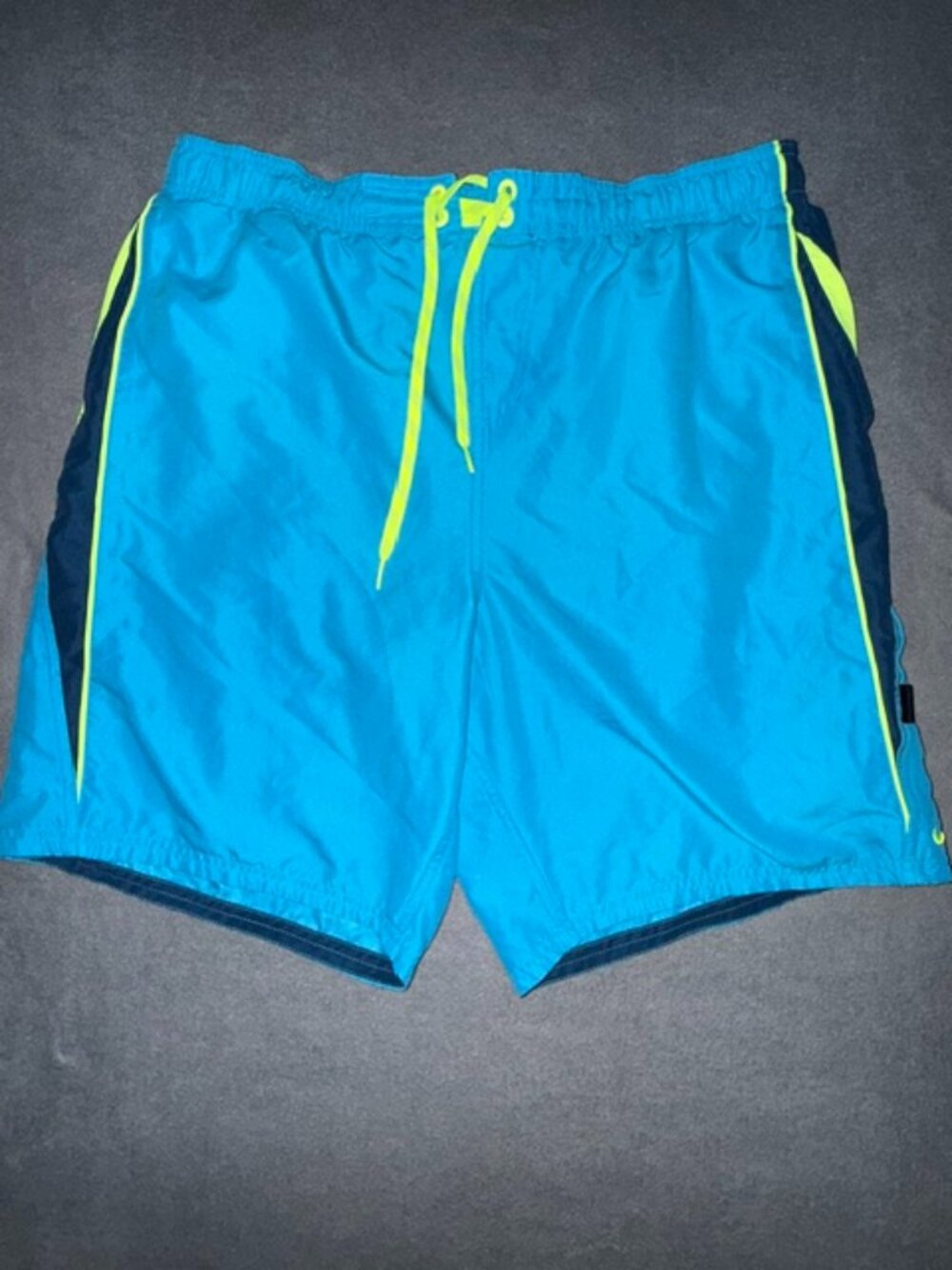 Nike Men's Swim Trunks Blue Green Yellow Drawstring Size XL
